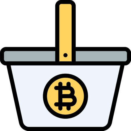 Basket icon, Cryptocurrency related vector illustrationのイラスト素材