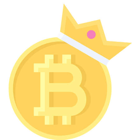 Bitcoin is king icon, Cryptocurrency related vector illustrationのイラスト素材