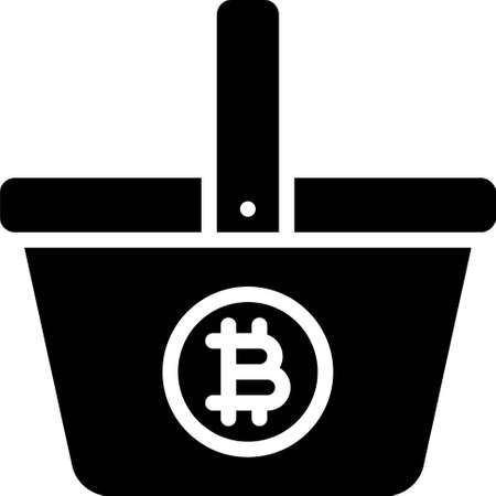 Basket icon, Cryptocurrency related vector illustrationのイラスト素材