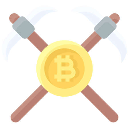 Crossed Pickaxe icon, Cryptocurrency related vector illustration