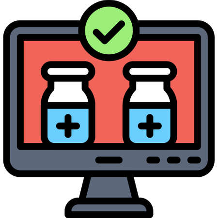 Vaccine monitoring icon, Vaccine Development related vector illustrationのイラスト素材