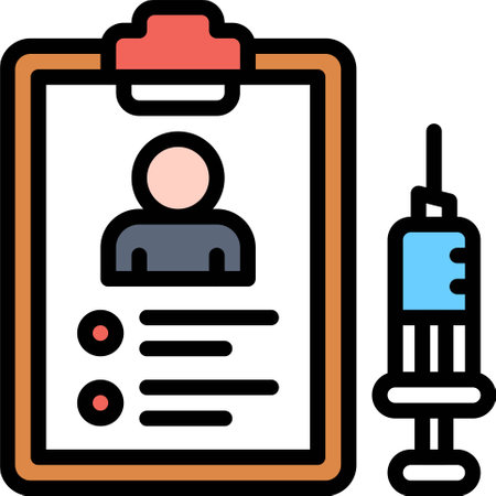 Medical record icon, Vaccine Development related vector illustrationのイラスト素材