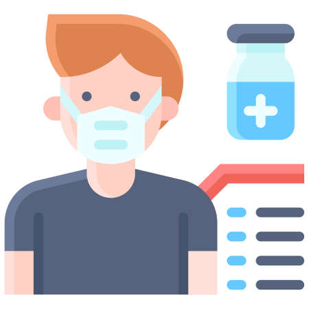 Patient information icon, Vaccine Development related vector illustrationのイラスト素材