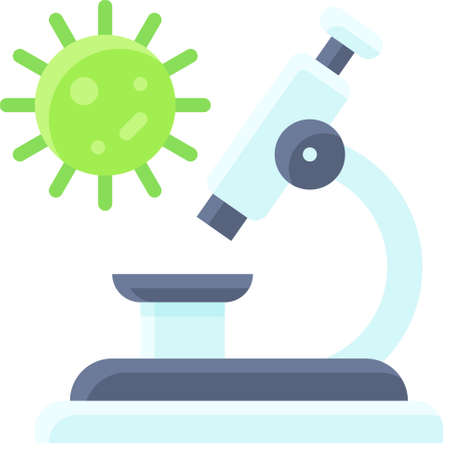 Microscope icon, Vaccine Development related vector illustration