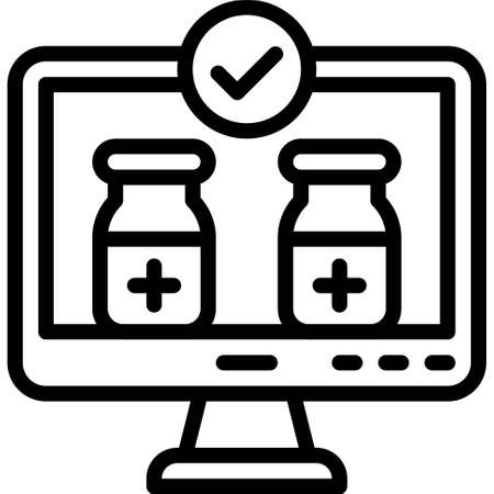 Vaccine monitoring icon, Vaccine Development related vector illustrationのイラスト素材