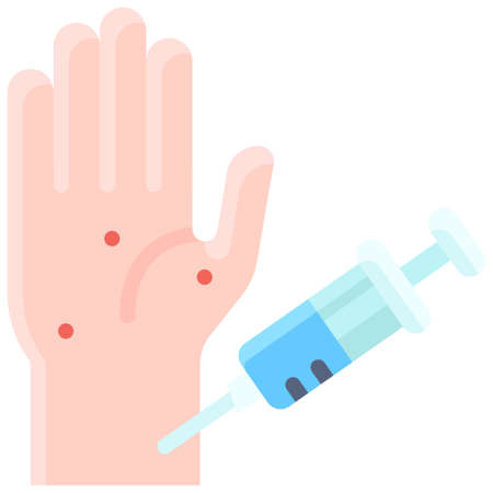 Vaccine side effects icon, Vaccine Development related vector illustrationのイラスト素材
