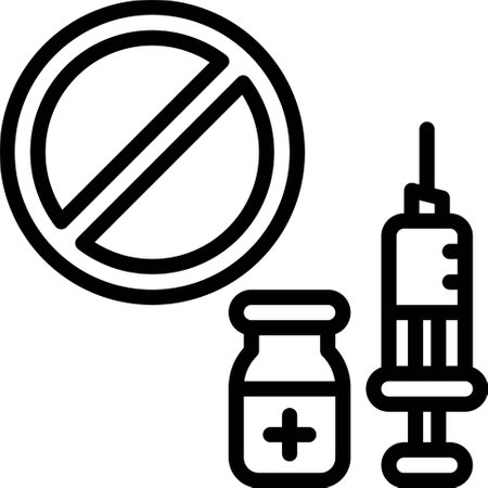 Vaccine refusal icon, Vaccine Development related vector illustrationのイラスト素材