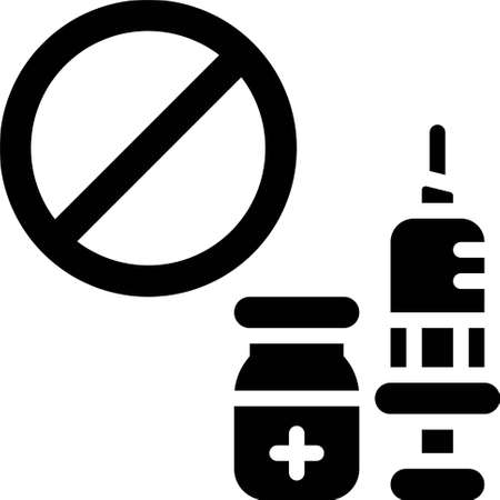 Vaccine refusal icon, Vaccine Development related vector illustrationのイラスト素材