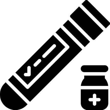 Test tube and Vaccine icon, Vaccine Development related vector illustrationのイラスト素材