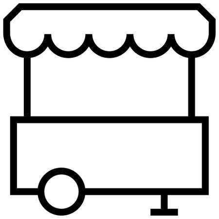 Farmers market label icon, line style vector illustrationのイラスト素材