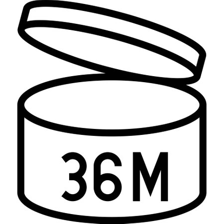 Period after opening 36M label icon, line style vector illustrationのイラスト素材