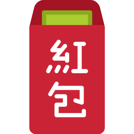 Red envelope flat icon ,Chinese New Year vector illustrationのイラスト素材