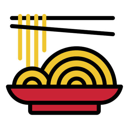 Noodle bowl filled icon ,Chinese New Year vector illustrationのイラスト素材