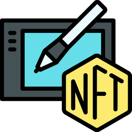 Digital art icon, Non fungible token related vector illustrationのイラスト素材