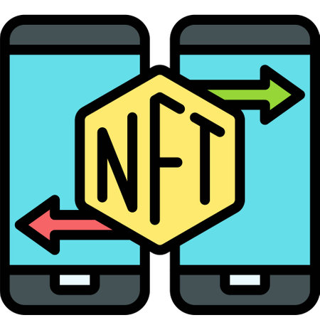Transfer from mobile icon, Non fungible token related vector illustrationのイラスト素材