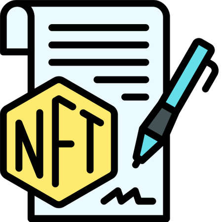 Sign contract icon, Non fungible token related vector illustrationのイラスト素材