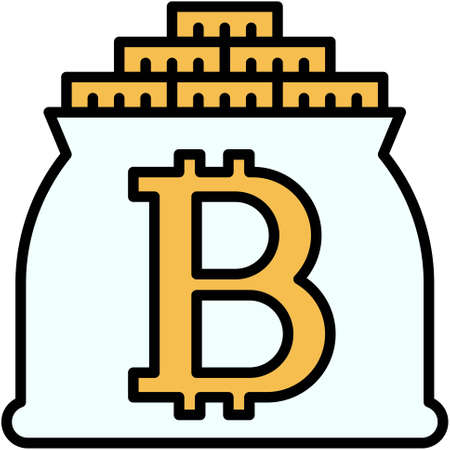 Money bag icon, Cryptocurrency related vector illustrationのイラスト素材