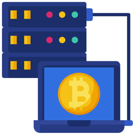 Server icon, Cryptocurrency related vector illustrationのイラスト素材