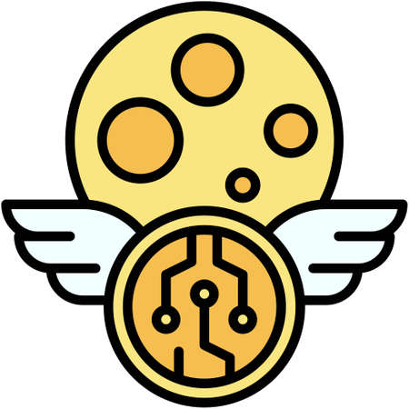 Moon icon, Decentralized finance related vector illustrationのイラスト素材