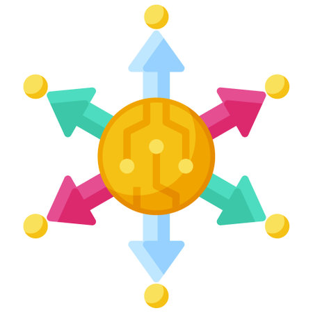DeFi icon, Decentralized finance related vector illustration
