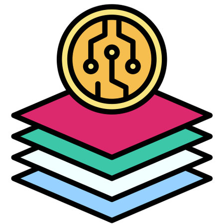 Layer icon, Decentralized finance related vector illustration