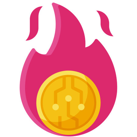 Burn icon, Decentralized finance related vector illustrationのイラスト素材