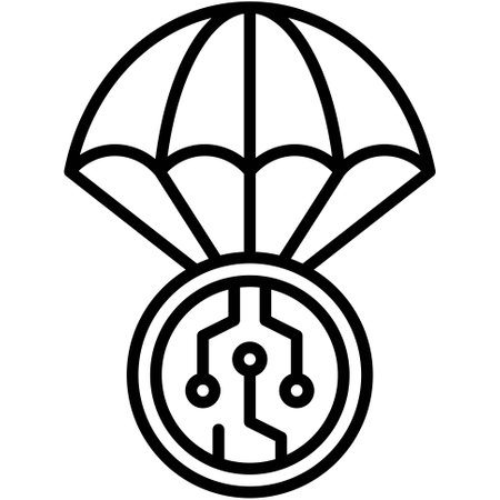 Airdrop icon, Decentralized finance related vector illustrationのイラスト素材