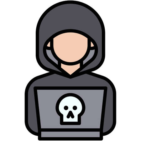 Cyber attack icon, Cryptocurrency related vector illustrationのイラスト素材