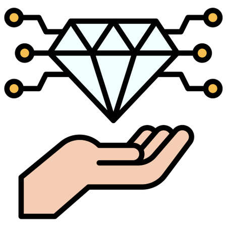 Diamond hand icon, Cryptocurrency related vector illustrationのイラスト素材