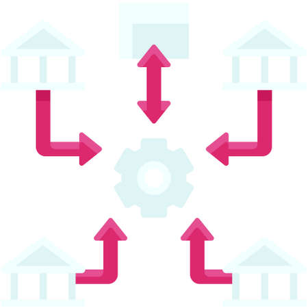 Centralized ledger icon, Blockchain technology related vector illustrationのイラスト素材