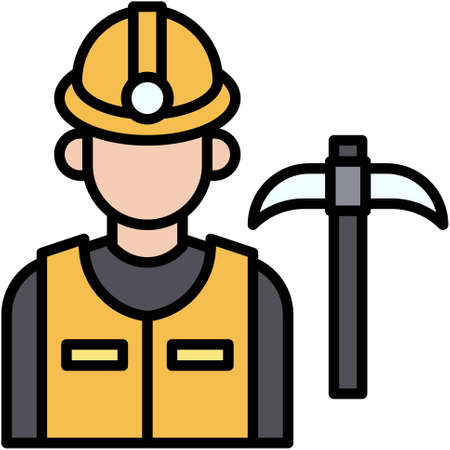Miner icon, Blockchain technology related vector illustrationのイラスト素材