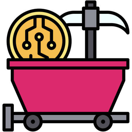 Proof of work icon, Blockchain technology related vector illustrationのイラスト素材