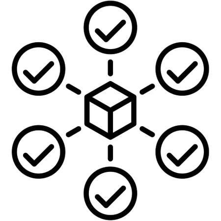 Network validation icon, Blockchain technology related vector illustrationのイラスト素材