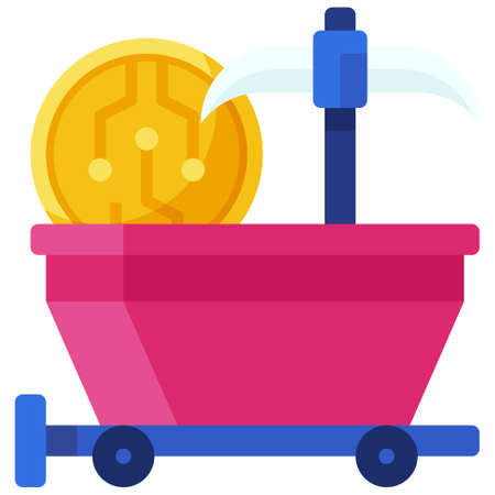 Proof of work icon, Blockchain technology related vector illustrationのイラスト素材