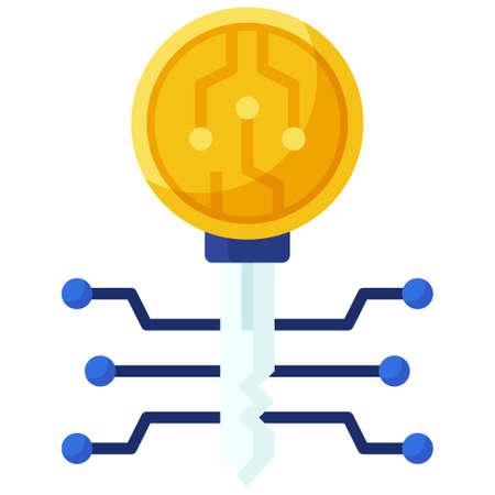 Encryption key icon, Blockchain technology related vector illustrationのイラスト素材