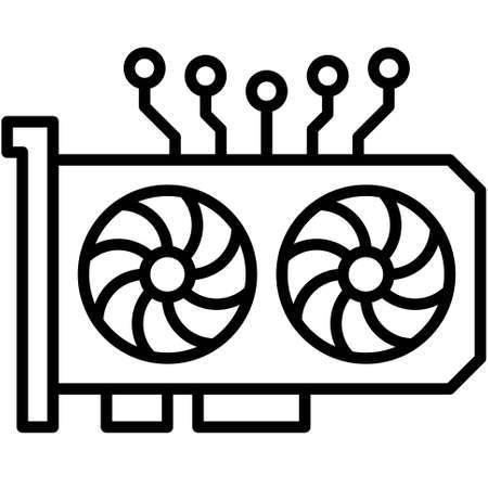 GPU Mining icon, Blockchain technology related vector illustrationのイラスト素材