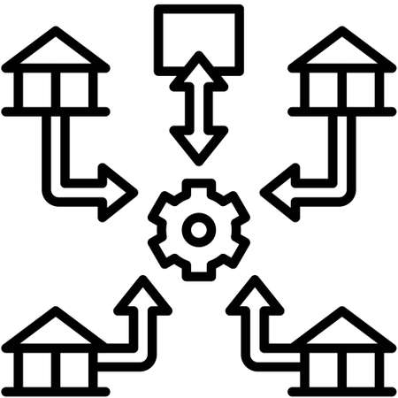 Centralized ledger icon, Blockchain technology related vector illustrationのイラスト素材