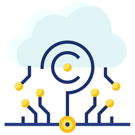 Computing cloud icon, Blockchain technology related vector illustrationのイラスト素材