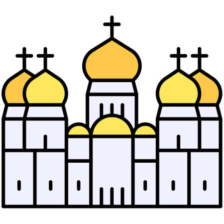 Kiev Pechersk Lavra icon, Ukraine and Ukrainians related vector illustrationのイラスト素材