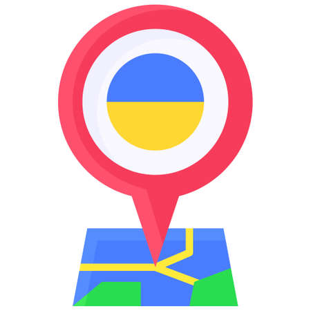 Location  icon, Ukraine and Ukrainians related vector illustrationのイラスト素材