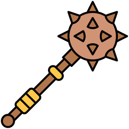 Mace icon, Ukraine and Ukrainians related vector illustrationのイラスト素材
