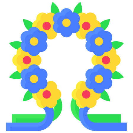 Ukrainian wreath icon, Ukraine and Ukrainians related vector illustrationのイラスト素材