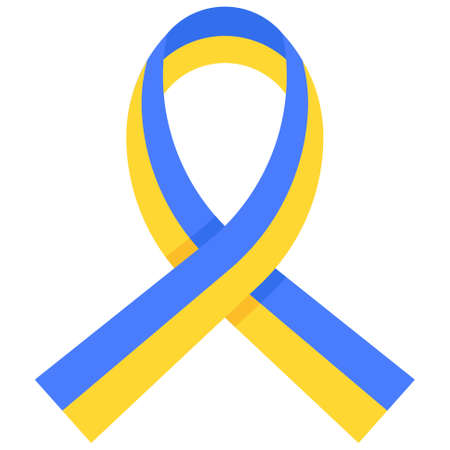 Ribbon icon, Ukraine and Ukrainians related vector illustrationのイラスト素材