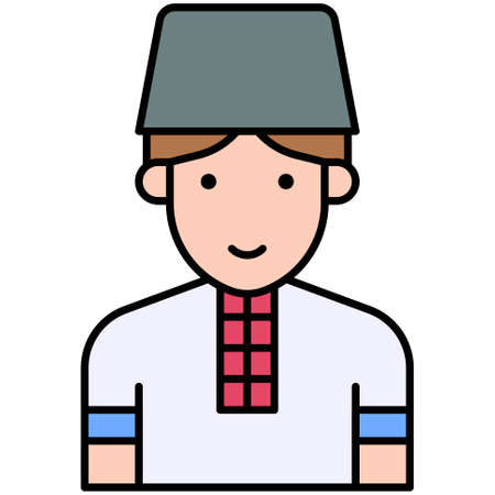 Ukraine Man icon, Ukraine and Ukrainians related vector illustrationのイラスト素材