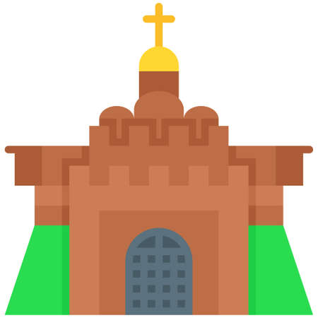 Golden Gate icon, Ukraine and Ukrainians related vector illustrationのイラスト素材