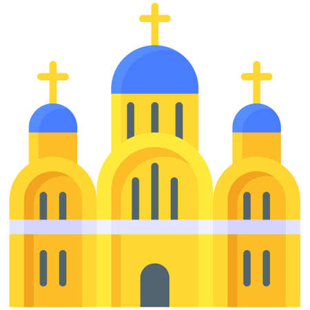 St Volodymyr's Cathedral icon, Ukraine and Ukrainians related vector illustrationのイラスト素材
