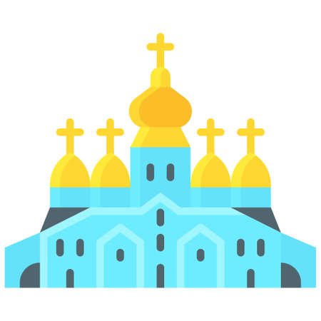St. Michael's Golden-Domed Monastery icon, Ukraine and Ukrainians related vector illustrationのイラスト素材