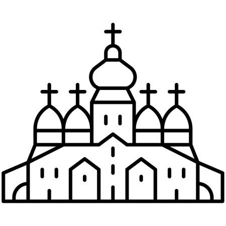 St. Michael's Golden-Domed Monastery icon, Ukraine and Ukrainians related vector illustrationのイラスト素材