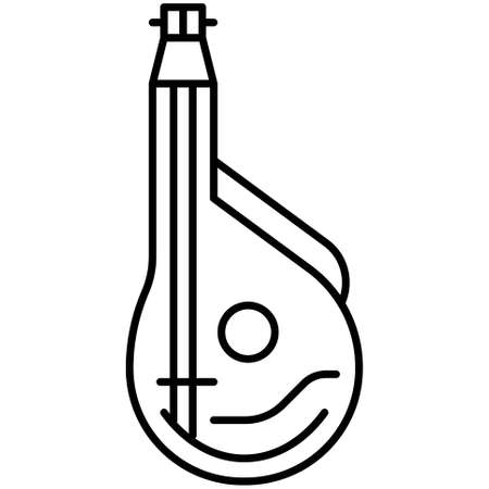 Bandura icon, Ukraine and Ukrainians related vector illustrationのイラスト素材