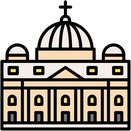 Vatican church icon, Traditions of Christianity related vector illustrationのイラスト素材